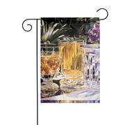 YYHWHJDE Élégante tasse en cristal imprimée mât de drapeau extérieur cour décoration mode 30,5 x 45,7 cm