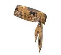 YYHWHJDE Elephant On The Roadside Prints Foulard de sport, absorbant la transpiration et respirant, bandeau de mouvement, foulard double face