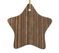 YYHWHJDE en céramique à suspendre en forme d'étoile pour sapin de Noël Motif bois massif 7,9 x 7,9 cm