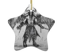 YYHWHJDE en céramique à suspendre pour sapin de Noël avec motif de démon, facile à accrocher sur les arbres, les portes et les fenêtres