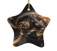 YYHWHJDE en céramique à suspendre pour sapin de Noël - Étoiles lumineuses - Facile à accrocher sur les arbres, les portes et les fenêtres