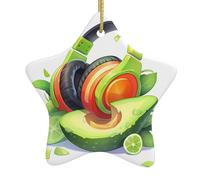 YYHWHJDE en céramique à suspendre pour sapin de Noël Motif avocat Casque Impression facile à accrocher sur les arbres, les portes et les fenêtres