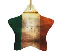 YYHWHJDE en céramique à suspendre pour sapin de Noël Motif drapeau irlandais rétro Facile à accrocher sur les arbres, les portes et les fenêtres