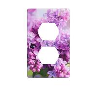 YYHWHJDE Encadrement de fleurs lilas en fleur double panneau mural décoratif pour zones résidentielles et commerciales 11,4 x 7 cm