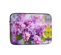 YYHWHJDE Encadrement de fleurs lilas en fleur - Housse de protection portable pour ordinateur portable de 12 pouces - Sac antichoc pour homme et femme - Voyage d'affaires et utilisation quotidienne au