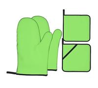 YYHWHJDE Ensemble de protection de cuisine 4 pièces de couleur unie vert clair - Couvertures résistantes à la chaleur pour griller, cuire et manipuler en toute sécurité