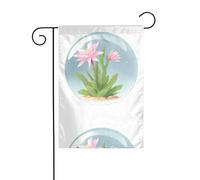 YYHWHJDE Epiphyllum In the Crystal Ball Drapeaux de jardin imprimés 30,5 x 45,7 cm pour décoration de cour avec une largeur de poteau de 3 cm (drapeau uniquement, mât non inclus)