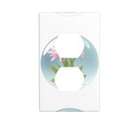 YYHWHJDE Epiphyllum in The Crystal Ball Prints Panneau mural double prise électrique Plaque décorative résistante à la chaleur 11,4 x 7 cm