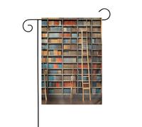 YYHWHJDE Étagères amusantes pour livres et motifs d'échelle, mât de drapeau de jardin, décoration de cour extérieure, mode, 30,5 x 45,7 cm