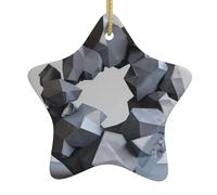 YYHWHJDE Étrange impression graphique irrégulière de Noël en céramique pendentif étoile ornement facile à accrocher, très approprié pour décorer les arbres de Noël