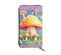YYHWHJDE Fantasy Dream Portefeuille long en cuir de qualité Motif champignon 19 x 10,5 cm, Noir , Taille unique