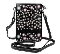 YYHWHJDE Fireworks - Petit sac à bandoulière en cuir pour femme - Imprimé perles - Imperméable et durable