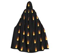 YYHWHJDE Flame Burning In The Darkness Imprimés Halloween Adulte Cape à Capuche Hommes et Femmes Vêtements Manteau Jeu de rôle