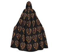 YYHWHJDE Flamme Heart Prints Halloween Adulte Cape à Capuche Hommes et Femmes Vêtements Mantele Jeu de Rôle