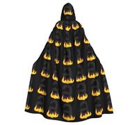 YYHWHJDE Flamme Lettres Imprimés Halloween Adulte Cape à Capuche Hommes et Femmes Vêtements Mantele Jeu de Rôle