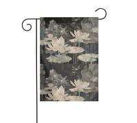 YYHWHJDE Fleur de lotus et libellule - Mât de drapeau de jardin - Décoration de cour extérieure - Tendance - 30,5 x 45,7 cm