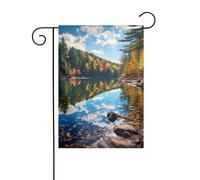 YYHWHJDE Forest Lakes of New Hampshire - Mât de drapeau de jardin - Décoration extérieure - Double face - 30,5 x 45,7 cm