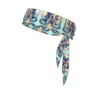YYHWHJDE Foulard de sport à motif château de conte de fées, absorbant la transpiration et respirant, bandeau de mouvement, foulard double face