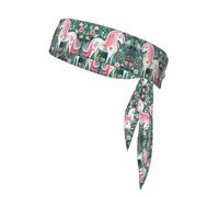 YYHWHJDE Foulard de sport à motif licorne avec cheveux roses, absorbant la transpiration et respirant, bandeau de mouvement, foulard double face