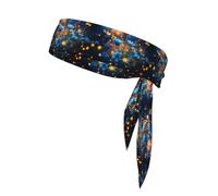 YYHWHJDE Foulard de sport avec imprimé petites fleurs bleues, bandeau décontracté, élastique, absorbant la transpiration, réglable, antidérapant
