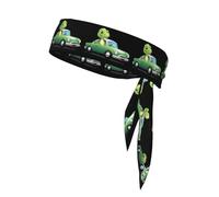 YYHWHJDE Foulard de sport avec motif grand dinosaure dans la voiture, absorbant la transpiration et respirant, bandeau de mouvement, foulard double face