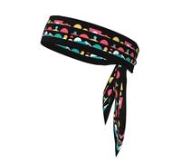 YYHWHJDE Foulard de sport coloré avec motif monde humain, absorbant la transpiration et respirant, bandeau de mouvement, foulard double face
