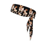 YYHWHJDE Foulard de sport double face à motif chien errant et petit lapin blanc, séchage rapide, évacuation de l'humidité pour femmes, filles et hommes