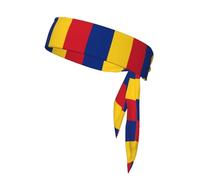 YYHWHJDE Foulard de sport double face à motif drapeau de la Roumanie, séchage rapide, évacuation de l'humidité pour femmes, filles et hommes