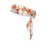YYHWHJDE Foulard de sport double face à motif feuilles rouges à séchage rapide, évacuation de l'humidité pour femmes, filles et hommes