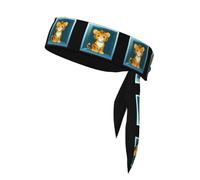 YYHWHJDE Foulard de sport double face avec motif petit tigre en verre carré, séchage rapide, évacuation de l'humidité pour femmes, filles et hommes