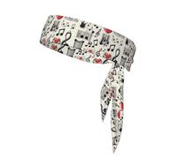 YYHWHJDE Foulard de sport double face avec symboles musicaux - Séchage rapide - Évacuation de l'humidité - Pour femmes, filles et hommes