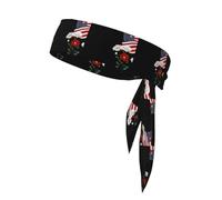 YYHWHJDE Foulard de sport double face imprimé fleurs sous le drapeau national pour femmes et hommes réglable pour toutes les circonférences de tête