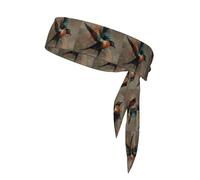 YYHWHJDE Foulard de sport double face imprimé hirondelle abstrait pour homme et femme réglable pour toutes les circonférences de tête