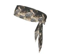 YYHWHJDE Foulard de sport double face imprimé lapin blanc sous la neige pour homme et femme réglable pour toutes les circonférences de tête