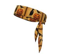 YYHWHJDE Foulard de sport double face imprimé merle et citrouille pour homme et femme réglable pour toutes les circonférences de tête