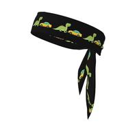 YYHWHJDE Foulard de sport double face imprimé voiture vers les dinosaures, séchage rapide, évacuation de l'humidité pour femmes, filles et hommes