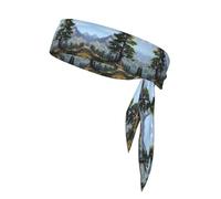 YYHWHJDE Foulard de sport double face pour homme et femme avec motifs cerfs et sapins - Réglable pour toutes les circonférences de tête