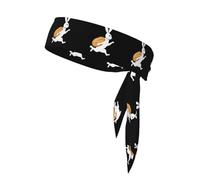 YYHWHJDE Foulard de sport double face pour homme et femme - Motif lapin qui marche vers l'avant avec du pain - Réglable pour toutes les circonférences de tête
