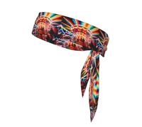 YYHWHJDE Foulard de sport imprimé carrousel lumineux, absorbant la transpiration et respirant, bandeau de mouvement, foulard double face