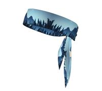 YYHWHJDE Foulard de sport imprimé forêt enneigée, absorbant la transpiration et respirant, bandeau de mouvement, foulard double face