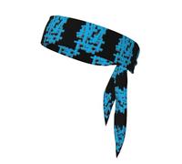 YYHWHJDE Foulard de sport imprimé graffiti bleu simple, absorbant la transpiration et respirant, bandeau de mouvement, foulard double face