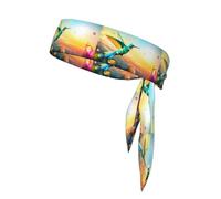 YYHWHJDE Foulard de sport imprimé martin-pêcheur coupe diamant, absorbant la transpiration et respirant, bandeau de mouvement, foulard double face