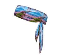 YYHWHJDE Foulard de sport motif Mt. Fuji au début du printemps, absorbant la transpiration et respirant, bandeau de mouvement, foulard double face