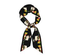 YYHWHJDE Foulard tendance pour femme avec motif agneau et fruits en satin chic