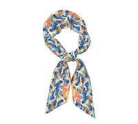 YYHWHJDE Foulard tendance pour femme - Motif coucher de soleil hawaïen - Motif vagues et nuages - En satin - Avec cravate chic - Écharpe pour cheveux - Bracelet