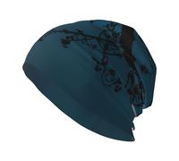 YYHWHJDE Full Moon High in The Sky Prints Bonnet tricoté élastique chaud pour homme et femme Noir