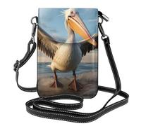YYHWHJDE Funny Pelican Picture Téléphone portable pour femme avec prépuce en cuir et bandoulière réglable