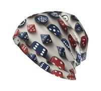 YYHWHJDE Games Dice Set Prints Bonnet en tricot pour adulte - Bonnet extensible doux et confortable pour homme et femme - Noir