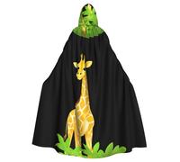 YYHWHJDE Giraffe In The Bush Prints Halloween Cape à capuche pour homme et femme Vêtements Manteau Jeu de rôle
