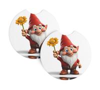 Yyhwhjde Gnomes Take Sunflowers Lot de 2 porte-gobelets intérieurs de voiture imperméables et rapides pour voitures, camions, SUV et navires